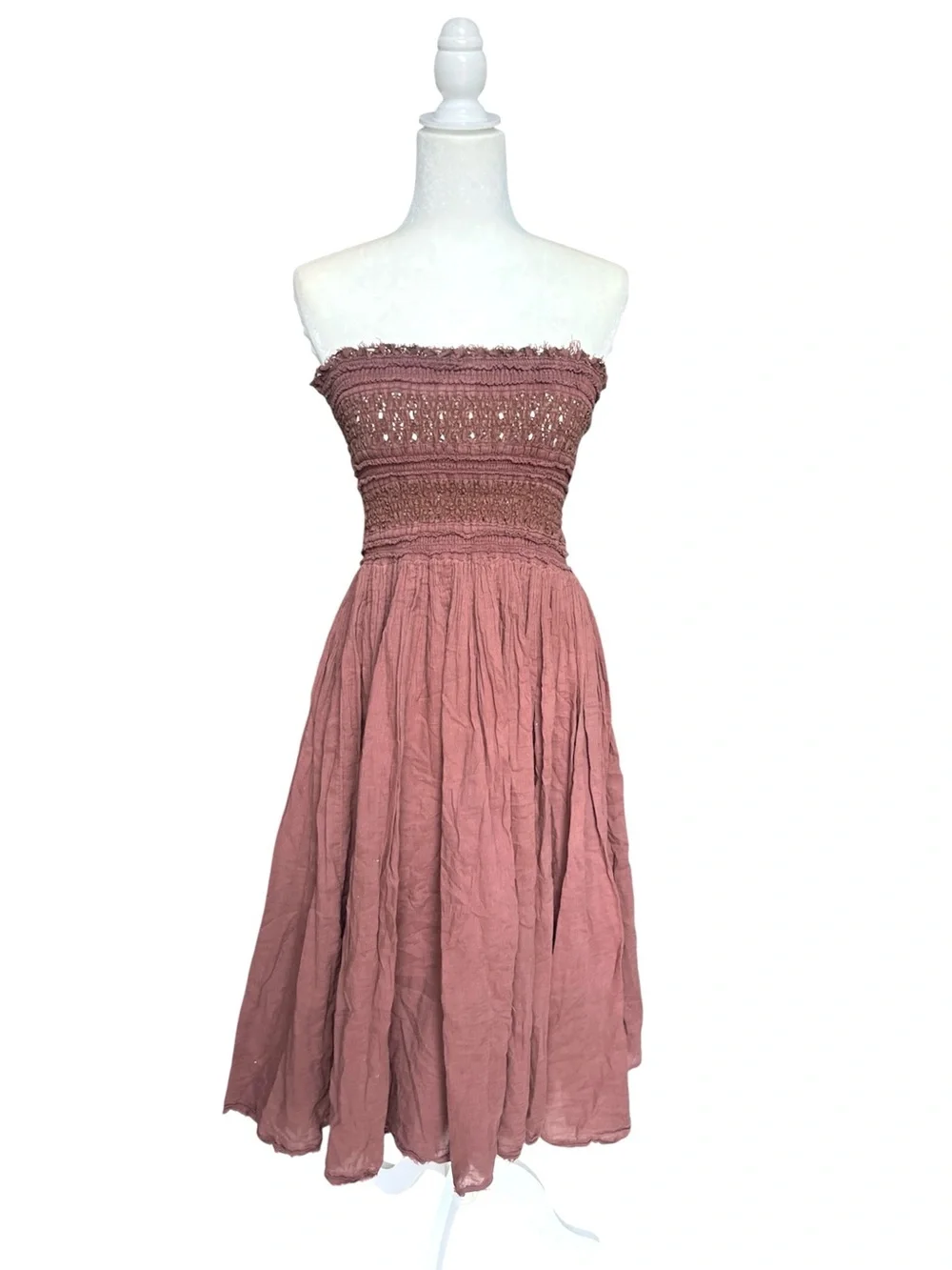 Free People FP One Ravenna Convertible Maxi Skirt Dress Strapless Smocked Midi